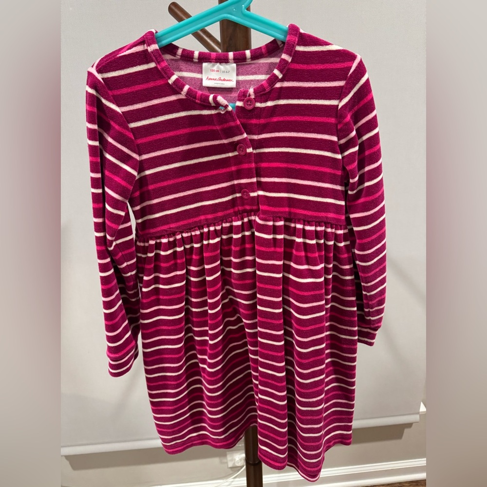 Hannah Andersson long sleeve velour girls dress
